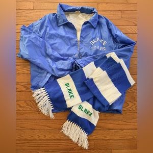 Vintage “Blake Bears” Windbreaker & Scarf Minnesota Prep School Varsity Athletic